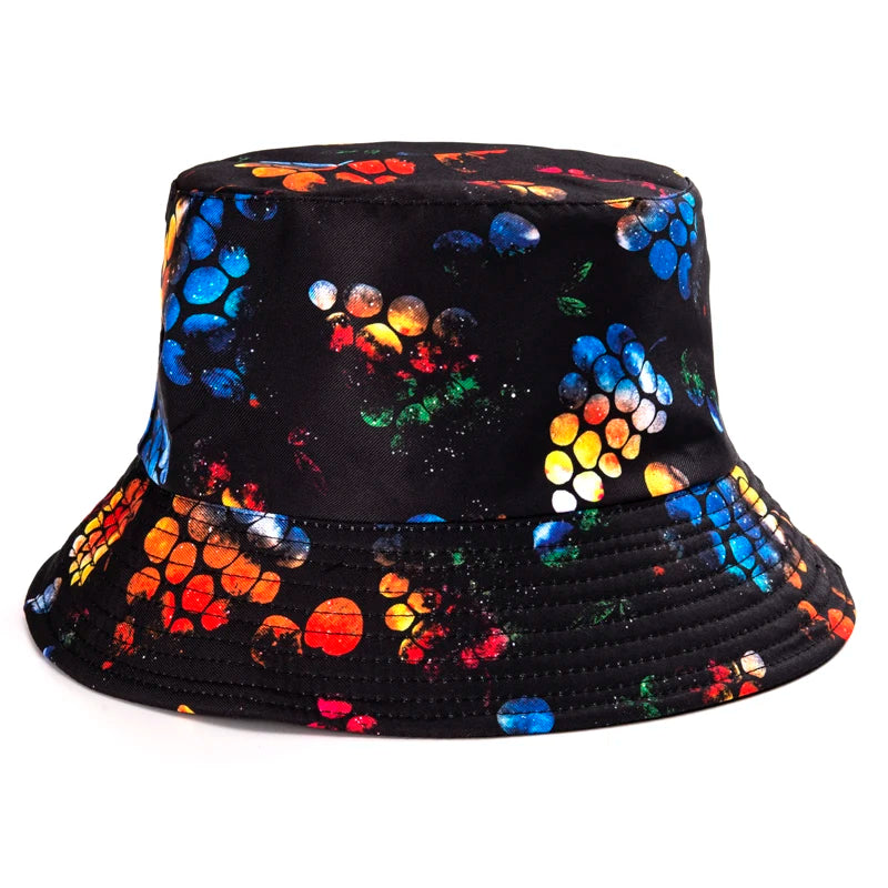 Spring Summer Cartoons Graffiti  Bucket Hat for Women Men Outdoor Foldable Hat