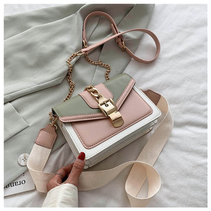 Luxury Designer Contrast Color  Ladies Shoulder Bag Women Small Square Handbags