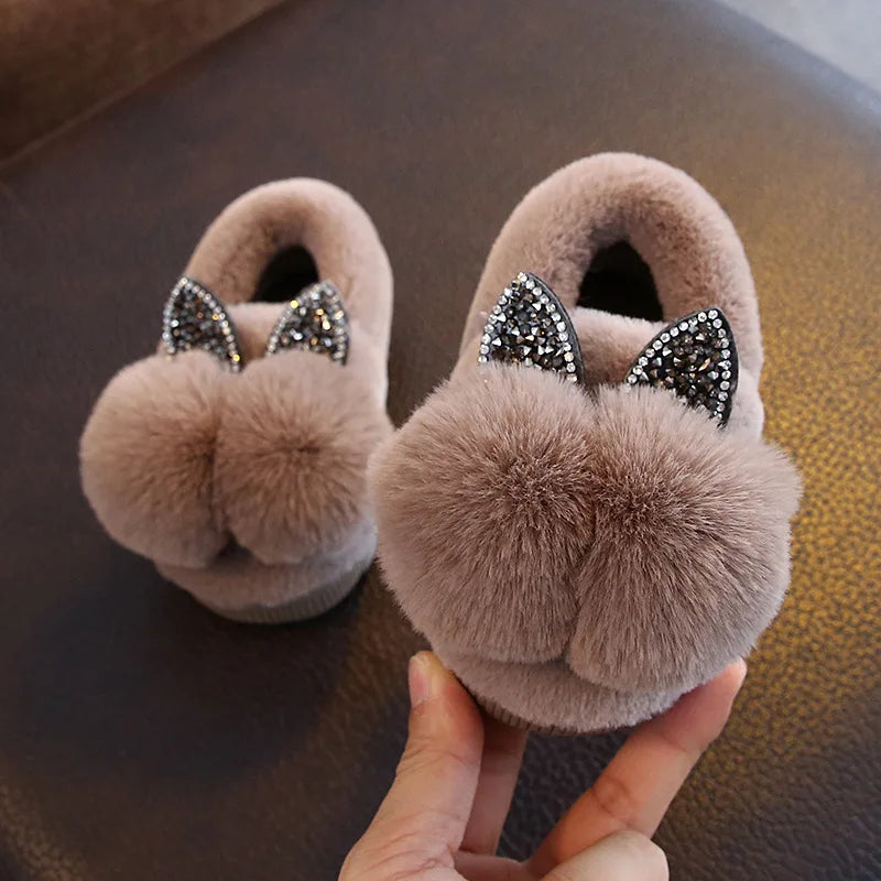 Kids Girls Girls Slippers Cartoon Fox Girls Home Shoes for Children Winter