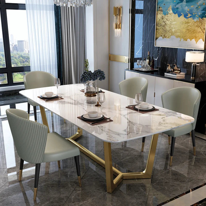 U-Best Modern Design House Furniture Marble Dining Table Set