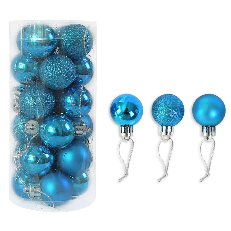 3cm 24pcs New Year Balls Decorations for Tree Hanging Bauble Ball New Year