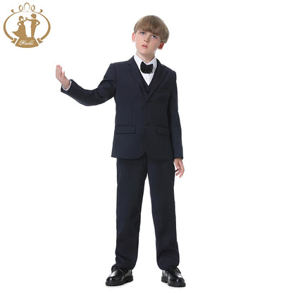 Spring Autumn Children's Formal Suit Set Flower Boys Wedding Party Performance