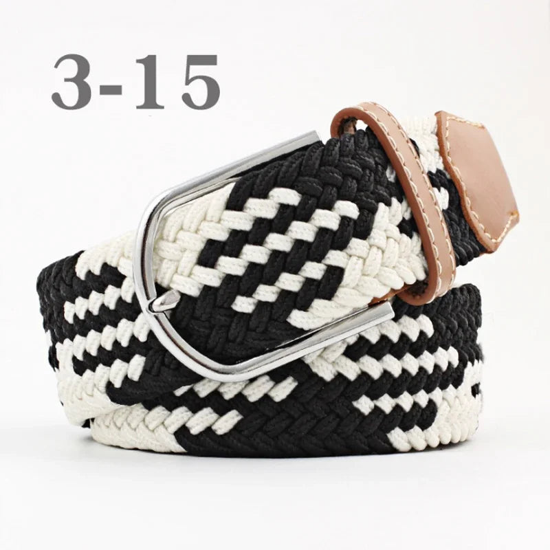 ZLD 60 Colors Female Casual Knitted Pin Buckle Men Belt