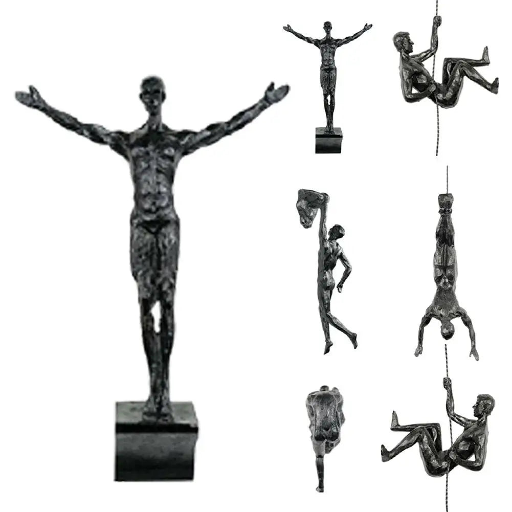 Industrial Style Climbing Man Resin Wall Hanging Decoration