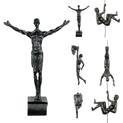 Industrial Style Climbing Man Resin Wall Hanging Decoration