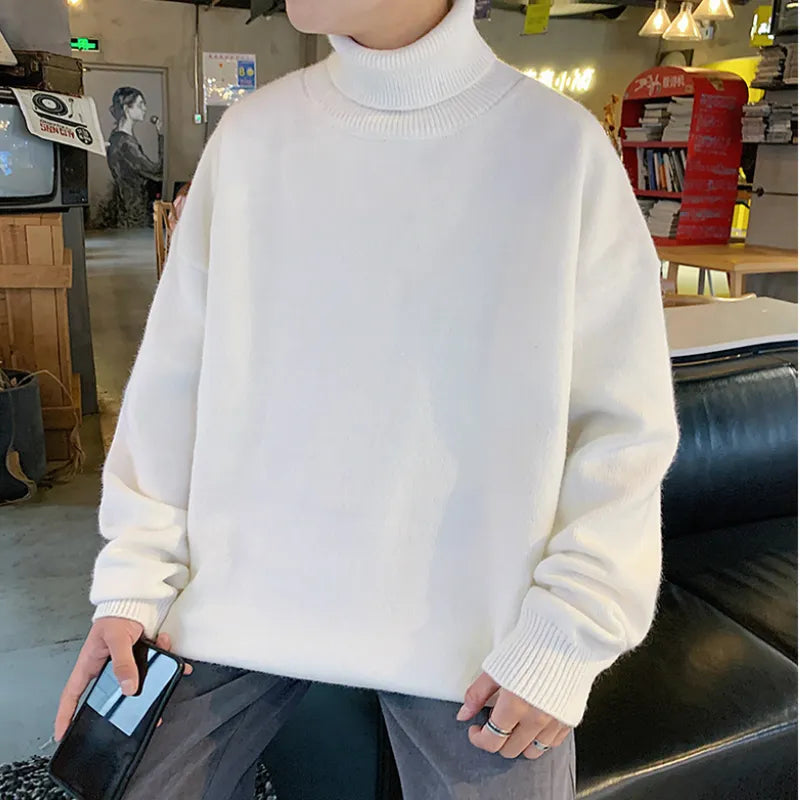 Knitted Warm Sweater Turtleneck Sweater Loose Casual Pullovers