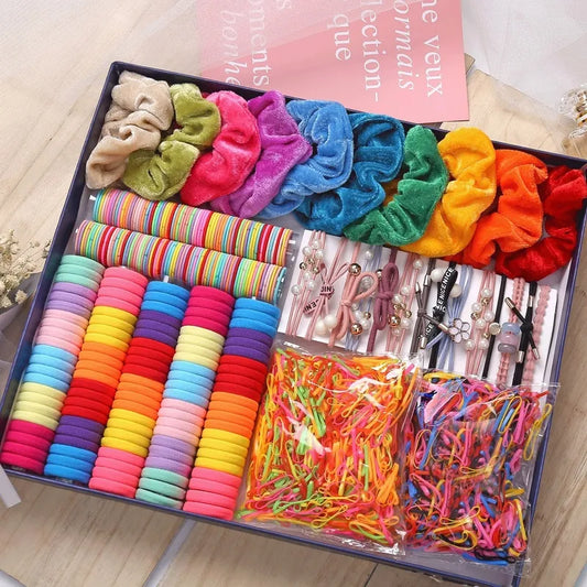 1000pcs Colors Girls Scrunchies Elastic Hair Band Kids Hair Accessories for Girl