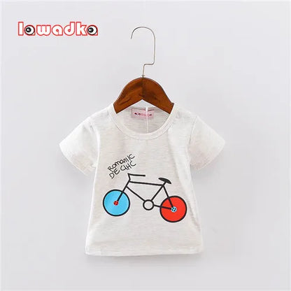 Sport Baby Girls Boys T-Shirt Short Sleeve Bicycle Pattern T-Shirts for Boys