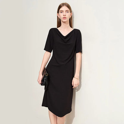 Amii Minimalism Dress for Women 2024 Summer New Office Lady