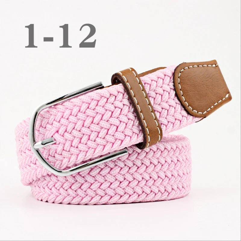 ZLD 60 Colors Female Casual Knitted Pin Buckle Men Belt