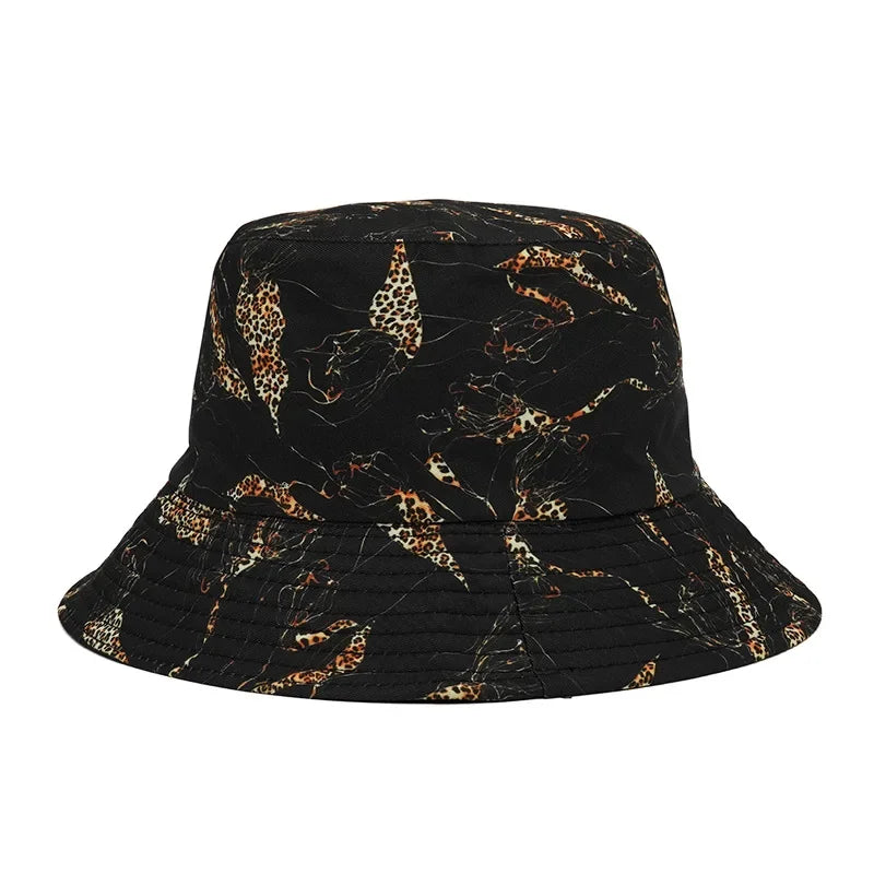 2024 New Summer Graffiti Bucket Hat for Women Men Skull Floral Outdoor Hat