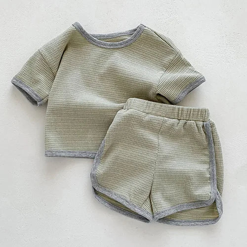 Korean Style Newborn Baby Boys Girls Clothing Suit Short