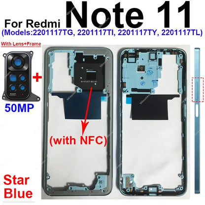 Middle Frame Housing for Xiaomi Redmi Note 11 Note 11S 4G Middle Cover Bezel