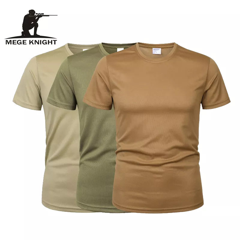 MEGE 3 Pcs/2 Pcs Men Camouflage T Shirt Army Military ShortSleeve O-Neck