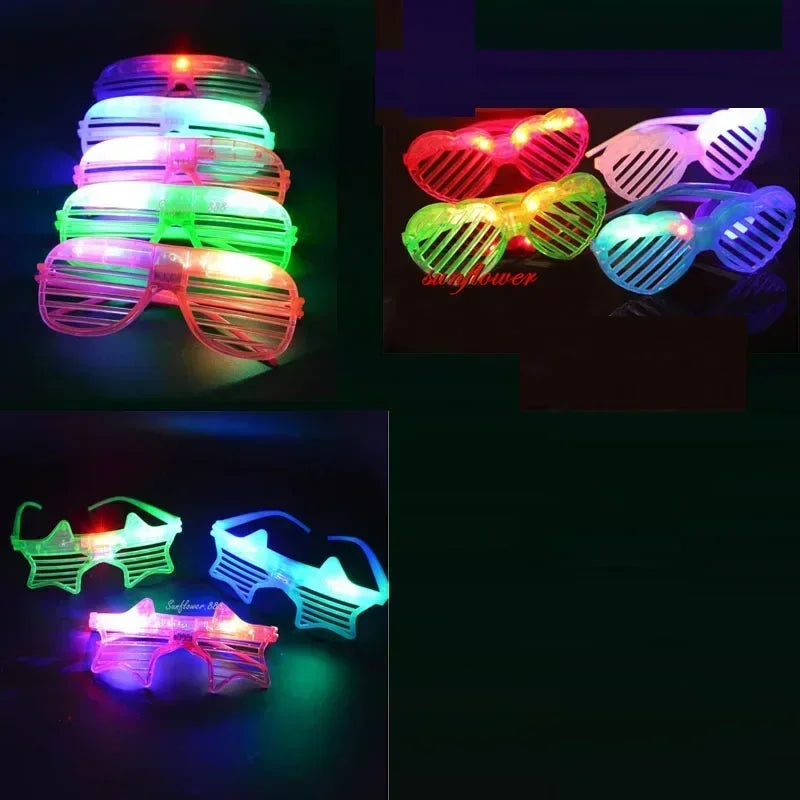 12pcs Adult Kids Women LED Glasses Light Sunglasses Glow New Year