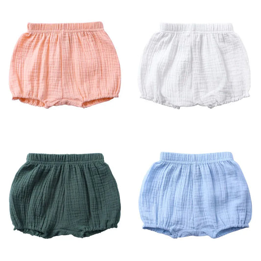 Summer Kids Boys Shorts Solid Color Baby Girl Shorts Cotton Linen Bread Short