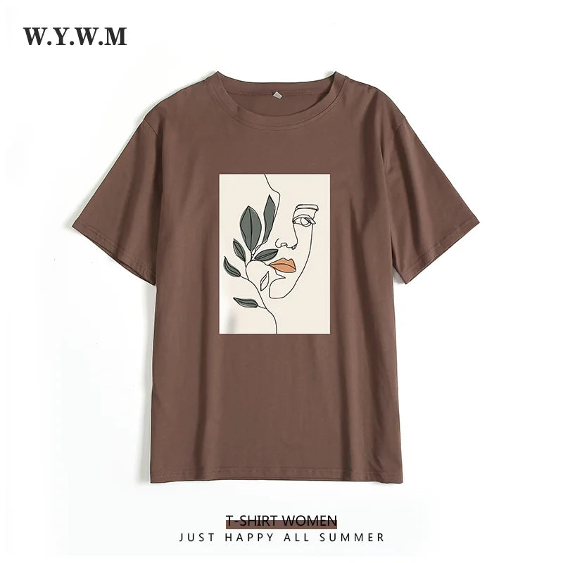 WYWM Summer Casual Harajuku Woman Tshirts