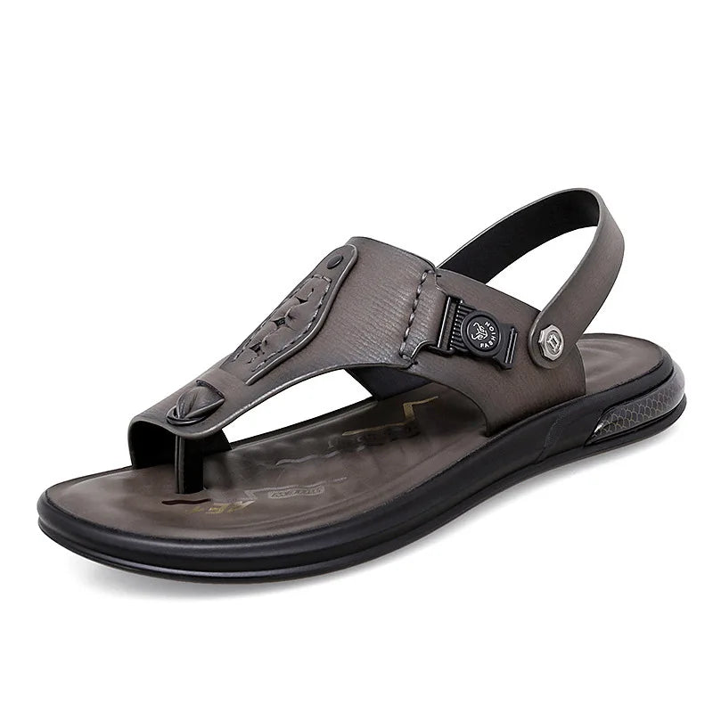 2022 Latest Sandals Designs for Men High Quality Leather Slippers Slide Sandals