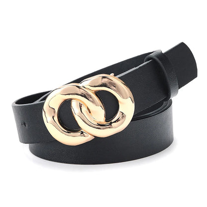 Pu Leather Belt Women Waist Luxury Black Belts for Jeans Dresses Woman