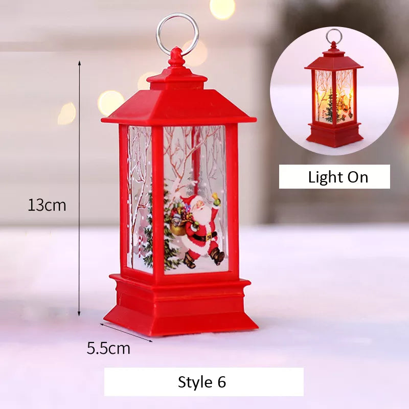 Santa Claus Snowman Lantern Light Merry Christmas Decor for Home Christmas Tree