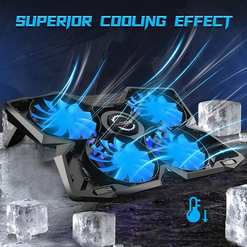 Laptop Cooling Pad Notebook Gaming Cooler Stand With Four Fan and 2 USB Ports