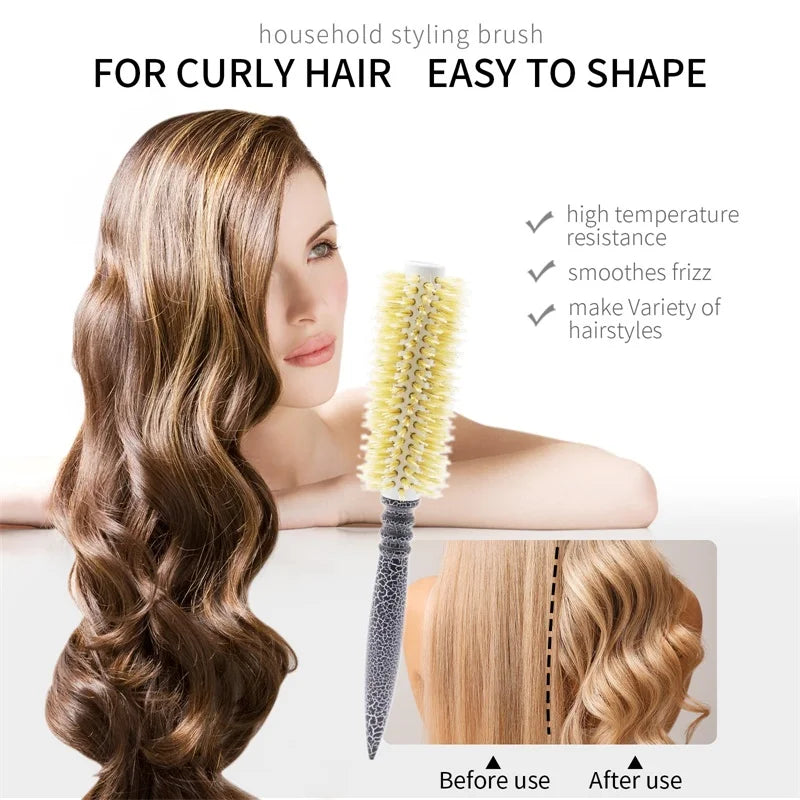 1PC Hot Sales Curly Hair Brush Wood Hair Brush for Womens Boar Bristle Hair