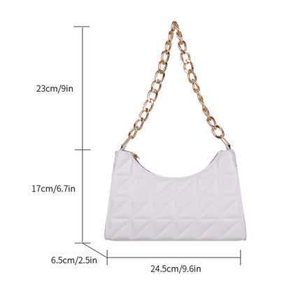 PU Leather Ladies Underarm Bags Fashion Chain Small Handbags Lady Casual Solid