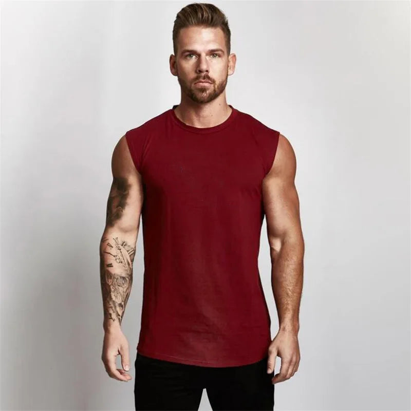 Men's Compression Sleeveless Tight Shirt Fitness Mens Blank Tank Top