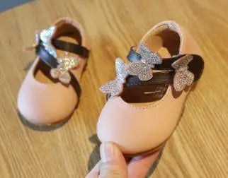 Princess Shoes Butterfly Sequins Baby Soft Bottom Shoes Girls Baby