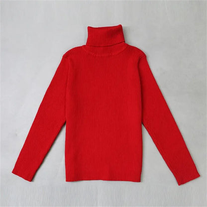 Baby Girls Winter Turtleneck Knitted Sweaters Clothes 2023 Autumn Children