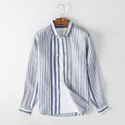 2022 New Design Men'S Linen Shirt Stripe Men Designers Shirts Men Casual Shirt