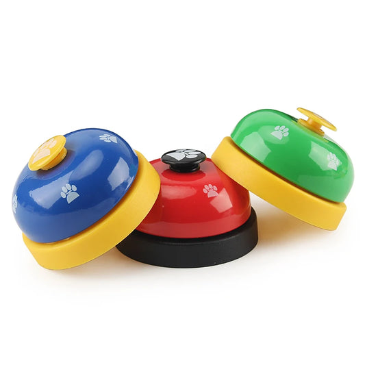 Pet Toy Training Called Dinner Small Bell Footprint Ring Dog Toys