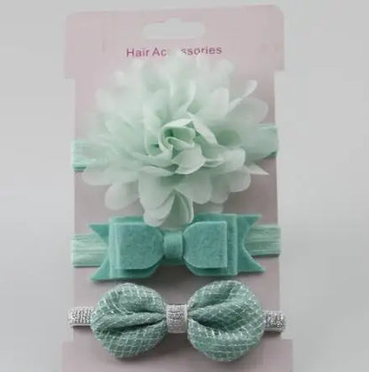 On Sale 3pcs New Baby Girl Boy Elastic Flower Headband Children