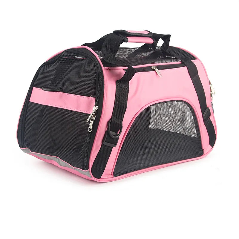 Soft-Sided Carrying Portable Pet Bag Pink Dog Carrier Bags Blue Cat Travel