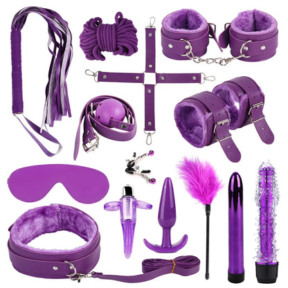 Sex Toys for Women Men Handcuffs Nipple Clamps Whip Spanking Sex Silicone Cock