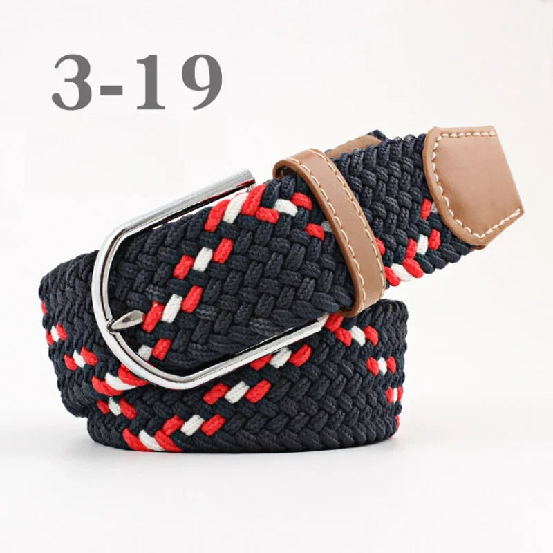 ZLD 60 Colors Female Casual Knitted Pin Buckle Men Belt