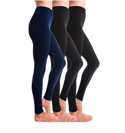 Womens Seamless Brushed Fleece Lined Legging Lady's Winter