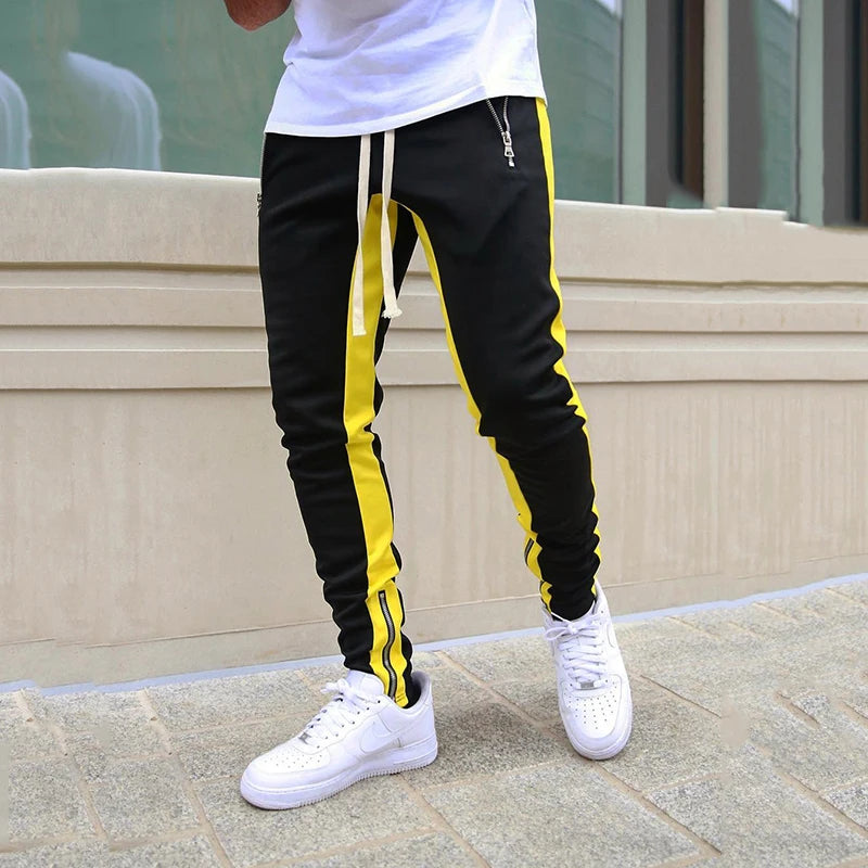 Mens Joggers Casual Pants Fitness Sweatpants Sports Track Pants Mens Zipper