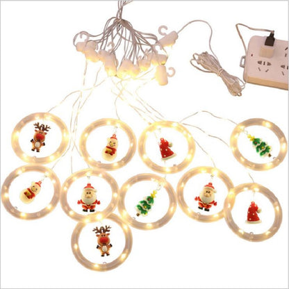 LED String Lights With Santa Claus Snowman Christmas Tree Elk Xmas Hat Hanging