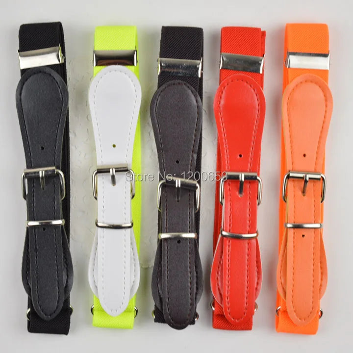 Fashion Children Candy Belt Girls/Boys Elastic Waist Belt Kids Pu Leather High