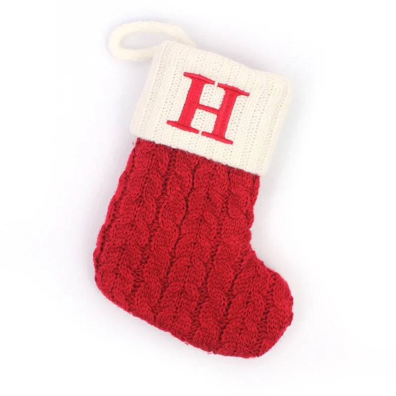 Letters Christmas Stocking New Knitting Christmas Tree Pendant Decorations