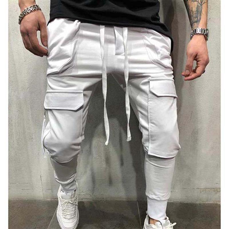 QC Custom High Quality Plain Skinny Cargo Joggers Pants Drawstring Oversized