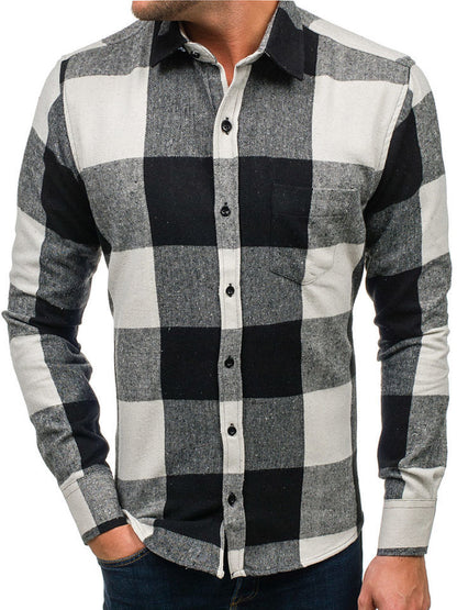 2311 New Arrival Shirts for Men 100% Cotton Long Sleeve Slim Mens Plaid Shirt