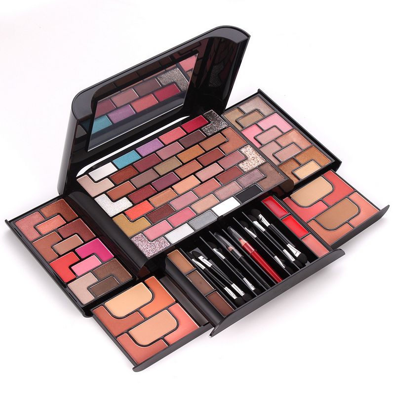 MISS ROSE 68 Color Eye Shadow Palette Kit Blush Powder Eyebrow Lipstick Women