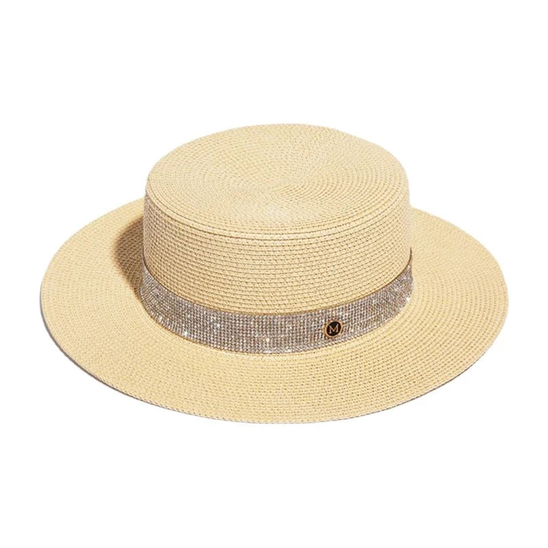 Luxury Brand Women and Ladies Straw Sun Hats Fashion Ribbon Sun Summer Hat for