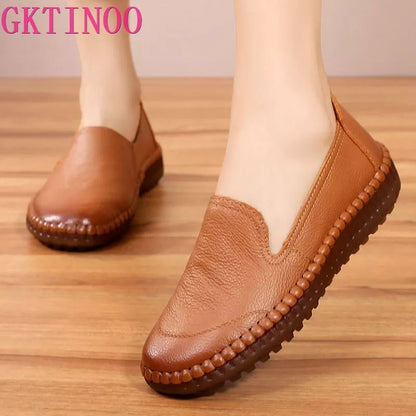 GKTINOO Women's Flats Handmade Shoes 2024 Spring Autumn Genuine Leather