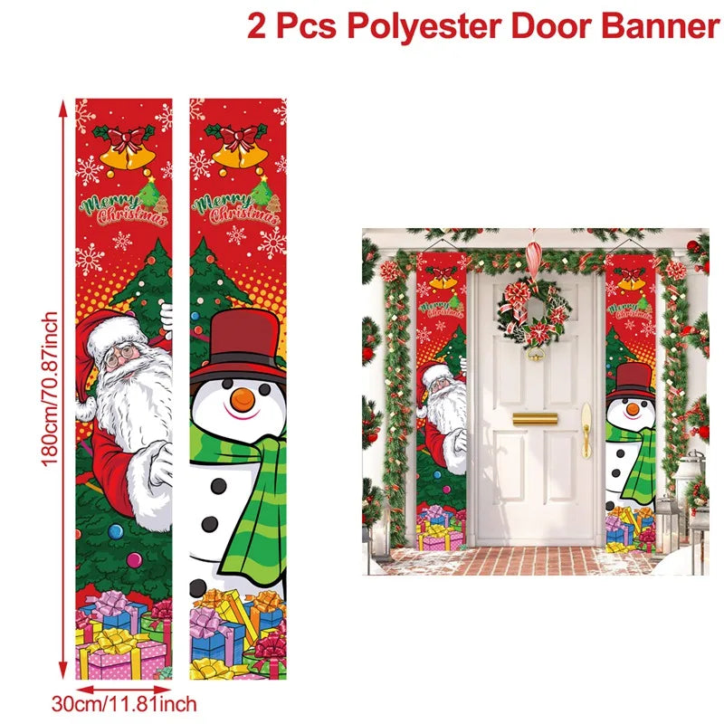 Christmas Door Decoration 2024 Merry Christmas Banner Decor for Home