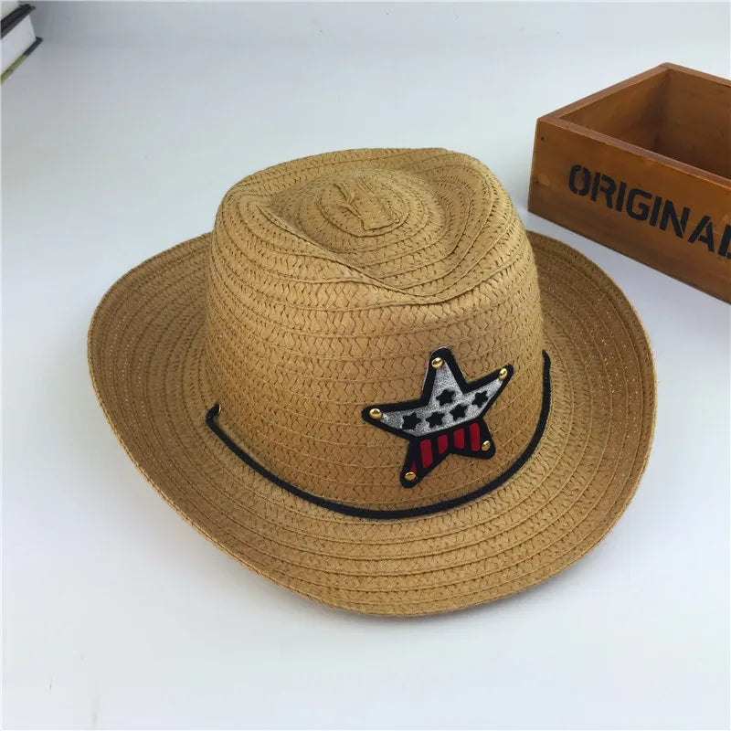 Outdoor Children's Jazz Cowboy Hat Summer Straw Hat Boys