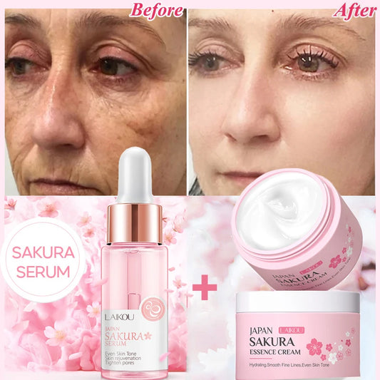 Japan Sakura Wrinkle Remover Face Serum Cream Anti-Aging Fade Fine Lines