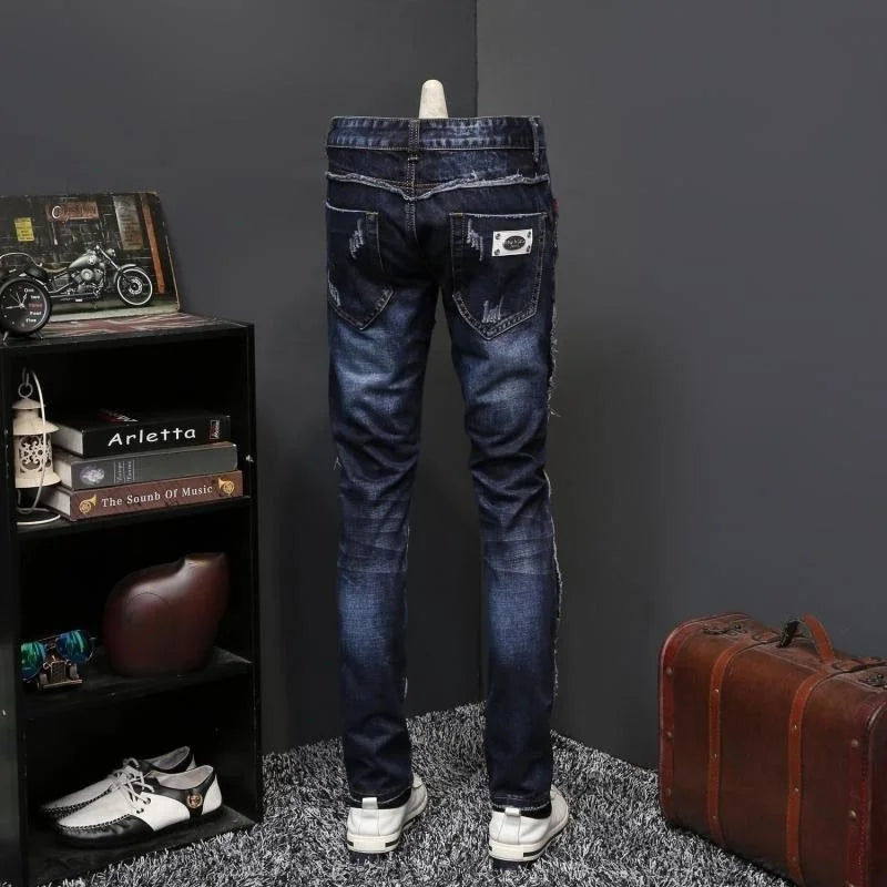 2019 Autumn Jeans Male Personality Self-Cultivation Directly Canister Long